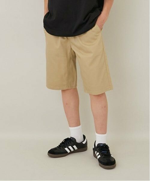 GLAZOS / グラソス ショート・ハーフ・半端丈パンツ | 【大人向けサイズあり】綿ポリストレッチツイル・アクティブハーフパンツ（ベージュ）