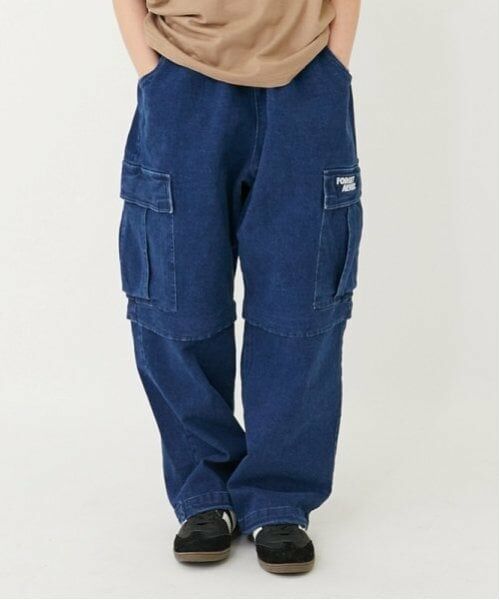 GLAZOS / グラソス その他パンツ | 【大人向けサイズあり】【FORGETNEVER】2WAYデニムパンツ_GLSW(ディープ ブルー)