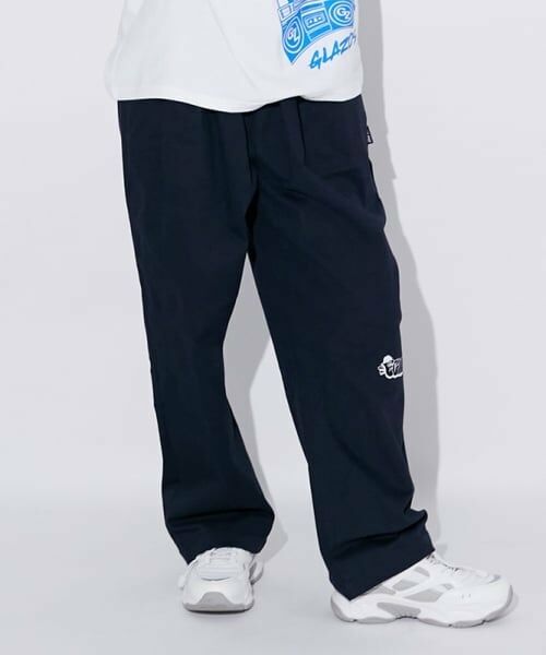 GLAZOS / グラソス その他パンツ | 【大人向けサイズあり】【FORGETNEVER】タックワイドストレッチチノパンツ_GLSW（紺）
