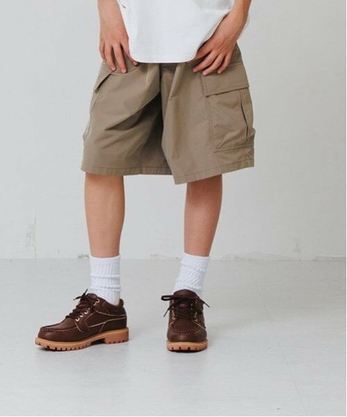 GLAZOS / グラソス ショート・ハーフ・半端丈パンツ | 【大人向けサイズあり】【Easycare】ポリストレッチ・カーゴショーツ（ベージュ）