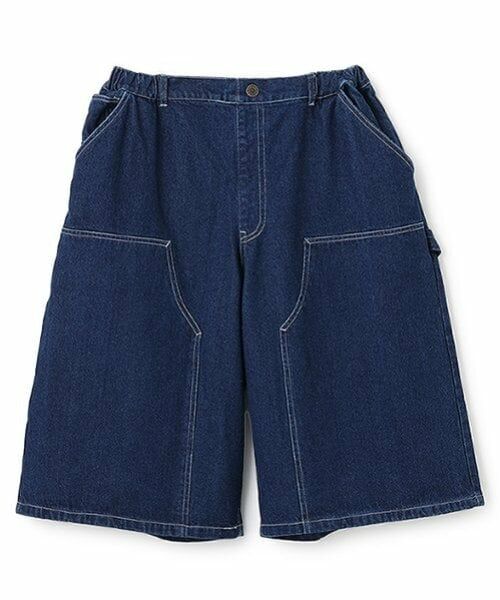 GLAZOS / グラソス ショート・ハーフ・半端丈パンツ | 【大人向けサイズあり】ダブルニーペインターバギーショーツ_GLSW（ディープ ブルー）