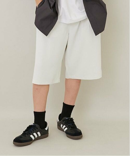 GLAZOS / グラソス ショート・ハーフ・半端丈パンツ | 【大人向けサイズあり】トロトロ・タックハーフパンツ（アイボリー）
