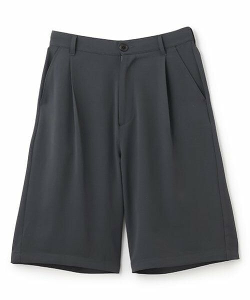 GLAZOS / グラソス ショート・ハーフ・半端丈パンツ | 【大人向けサイズあり】トロトロ・タックハーフパンツ（チャコール）