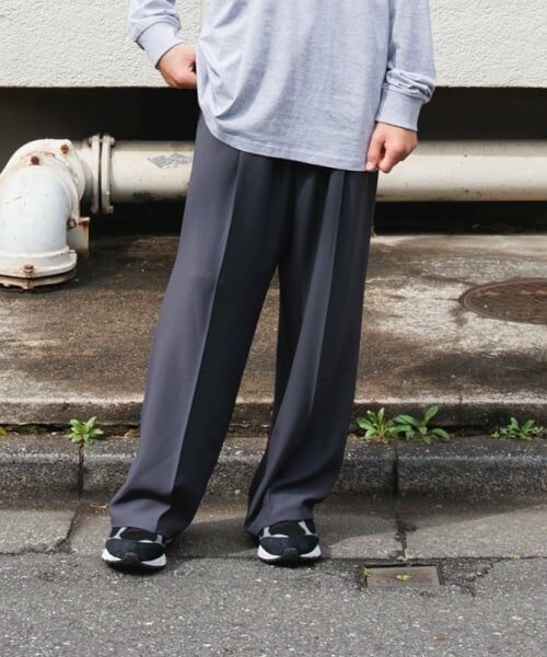 GLAZOS / グラソス その他パンツ | 【大人向けサイズあり】トロトロ・タックロングパンツ（チャコール）