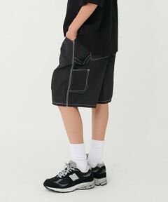 【大人向けサイズあり】【撥水】ナイロンワッシャーペインターハーフパンツ