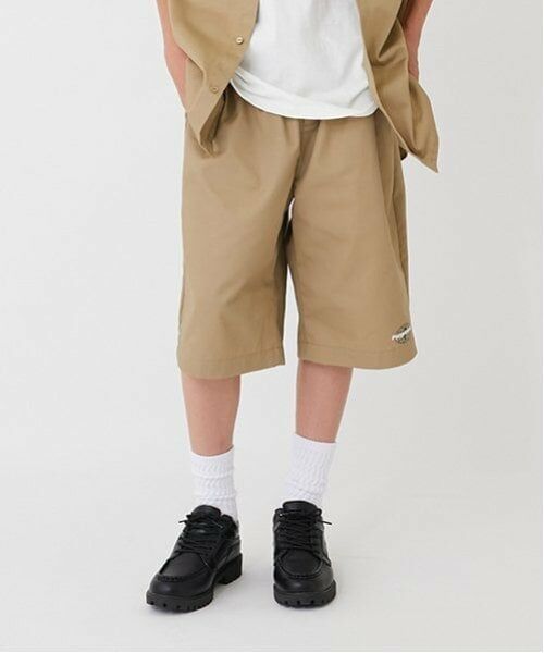 GLAZOS / グラソス ショート・ハーフ・半端丈パンツ | 【大人向けサイズあり】【FORGETNEVER】【セットアップ対応】T/Cツイルワークハーフパンツ_GLSW（ベージュ）