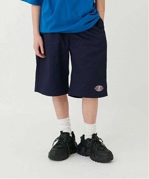 GLAZOS / グラソス ショート・ハーフ・半端丈パンツ | 【大人向けサイズあり】【FORGETNEVER】【セットアップ対応】T/Cツイルワークハーフパンツ_GLSW（紺）