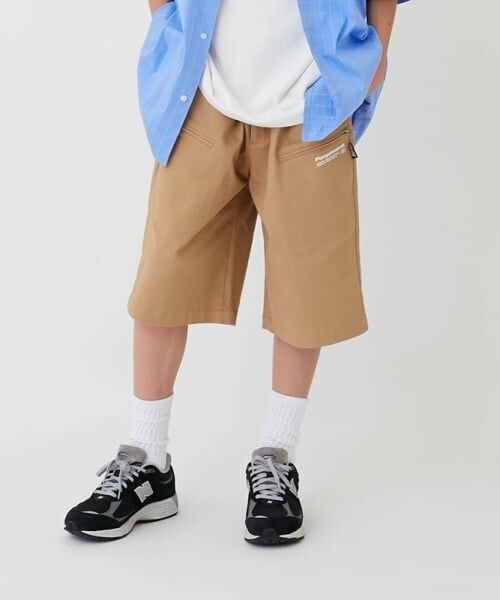 GLAZOS / グラソス ショート・ハーフ・半端丈パンツ | 【大人向けサイズあり】【FORGETNEVER】ジップポケットチノハーフパンツ_GLSW（ベージュ）