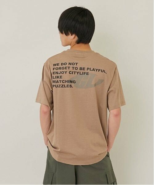 GLAZOS / グラソス Tシャツ | 【大人向けサイズあり】【プチプラ】バックプリント半袖Tシャツ（ベージュ）