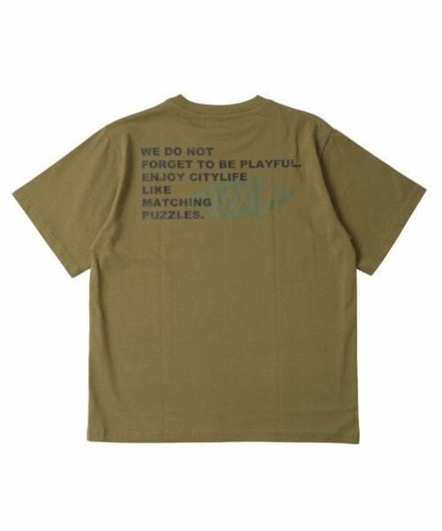 GLAZOS / グラソス Tシャツ | 【大人向けサイズあり】【プチプラ】バックプリント半袖Tシャツ（カーキ）