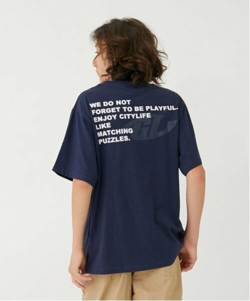 GLAZOS / グラソス Tシャツ | 【大人向けサイズあり】【プチプラ】バックプリント半袖Tシャツ（紺）