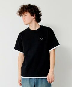 GLAZOS / グラソス Tシャツ | 【大人向けサイズあり】ワンポイントロゴ裾レイヤード半袖Tシャツ