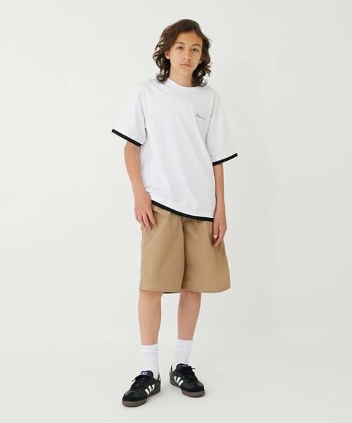 GLAZOS / グラソス Tシャツ | 【大人向けサイズあり】ワンポイントロゴ裾レイヤード半袖Tシャツ | 詳細17