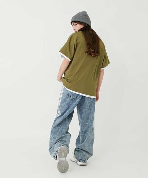 GLAZOS / グラソス Tシャツ | 【大人向けサイズあり】ワンポイントロゴ裾レイヤード半袖Tシャツ | 詳細19