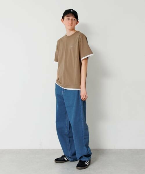 GLAZOS / グラソス Tシャツ | 【大人向けサイズあり】ワンポイントロゴ裾レイヤード半袖Tシャツ | 詳細6