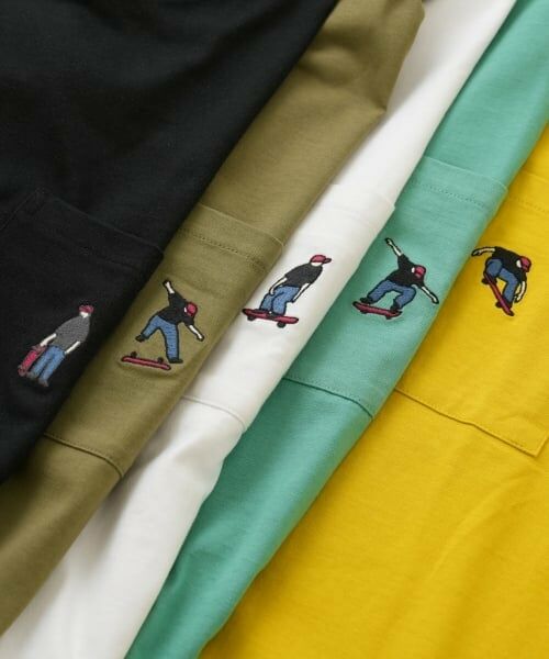 GLAZOS / グラソス Tシャツ | 【大人向けサイズあり】ポケット付きスケーター刺繍ビッグ半袖Tシャツ | 詳細13