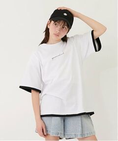 GLAZOS / グラソス Tシャツ | 【大人向けサイズあり】フロントロゴプリント裾レイヤード半袖Tシャツ