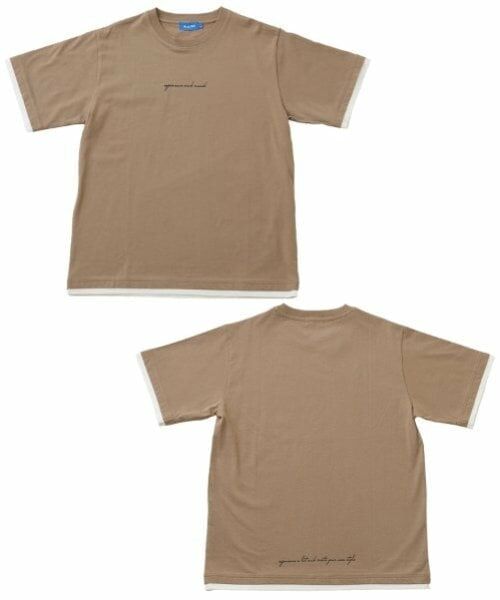 GLAZOS / グラソス Tシャツ | 【大人向けサイズあり】フロントロゴプリント裾レイヤード半袖Tシャツ | 詳細12