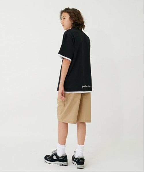 GLAZOS / グラソス Tシャツ | 【大人向けサイズあり】フロントロゴプリント裾レイヤード半袖Tシャツ | 詳細16