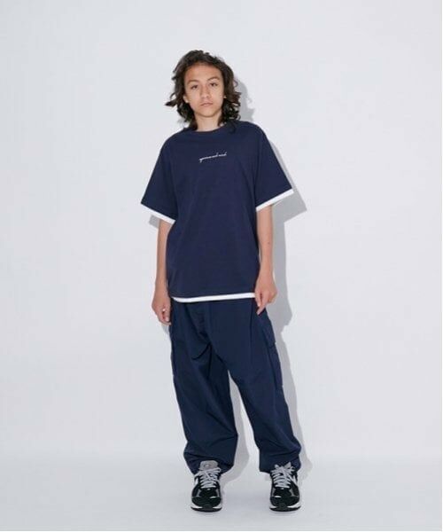 GLAZOS / グラソス Tシャツ | 【大人向けサイズあり】フロントロゴプリント裾レイヤード半袖Tシャツ | 詳細21