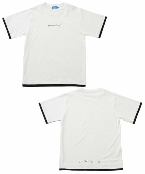 GLAZOS / グラソス Tシャツ | 【大人向けサイズあり】フロントロゴプリント裾レイヤード半袖Tシャツ | 詳細23