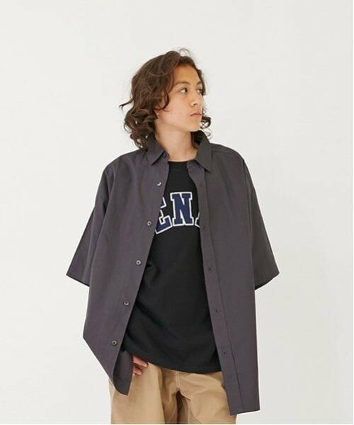 GLAZOS / グラソス シャツ・ブラウス | 【大人向けサイズあり】【セットアップ対応】タイプライター・シャツ（チャコール）