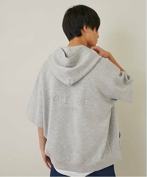 GLAZOS / グラソス パーカー | 【大人向けサイズあり】【接触冷感】エアリークッション・ZIPUP半袖パーカー（グレー）