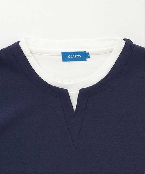 GLAZOS / グラソス Tシャツ | 【大人向けサイズあり】【接触冷感】エアリークッション・キーネック半袖Tシャツ | 詳細2