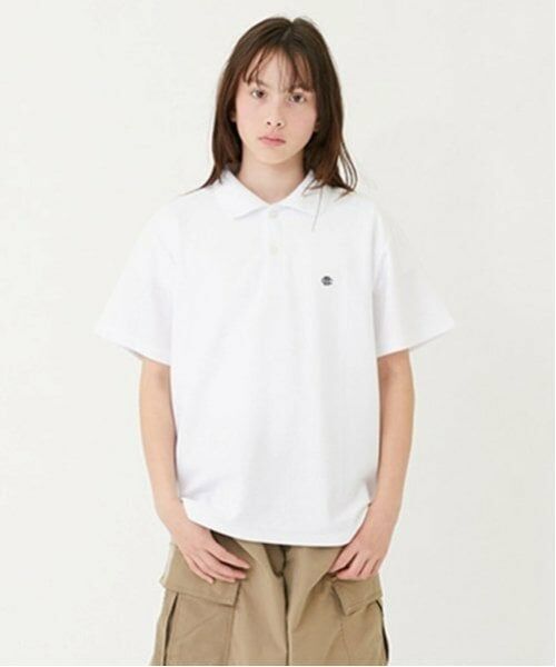 GLAZOS / グラソス Tシャツ | 【大人向けサイズあり】【吸水速乾】カノコ・ワンポイント刺しゅう半袖ポロシャツ（白）