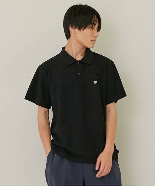 GLAZOS / グラソス Tシャツ | 【大人向けサイズあり】【吸水速乾】カノコ・ワンポイント刺しゅう半袖ポロシャツ（黒）