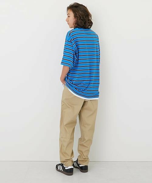 GLAZOS / グラソス Tシャツ | 【大人向けサイズあり】ボーダー・ワンポイント刺しゅうレイヤードビッグ半袖Tシャツ | 詳細19