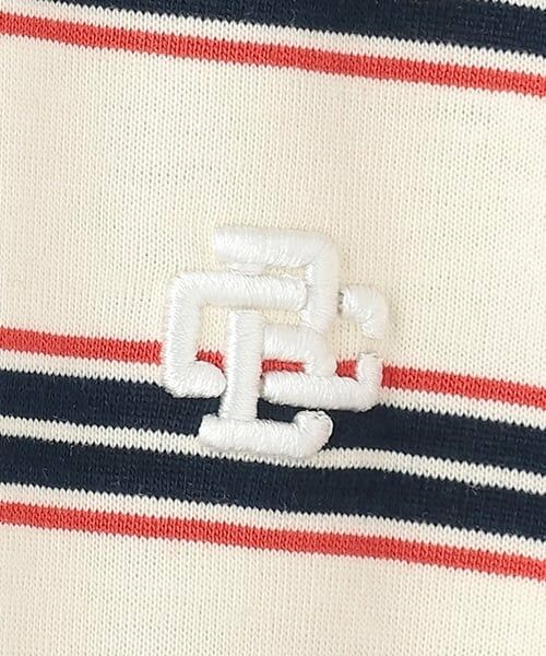 GLAZOS / グラソス Tシャツ | 【大人向けサイズあり】ボーダー・ワンポイント刺しゅうレイヤードビッグ半袖Tシャツ | 詳細3