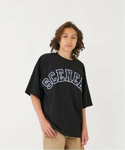 GLAZOS / グラソス Tシャツ | 【大人向けサイズあり】【GLSW.】【接触冷感】ハイクールコットン・アーチロゴアップリケ刺しゅう半袖Tシャツ（黒）