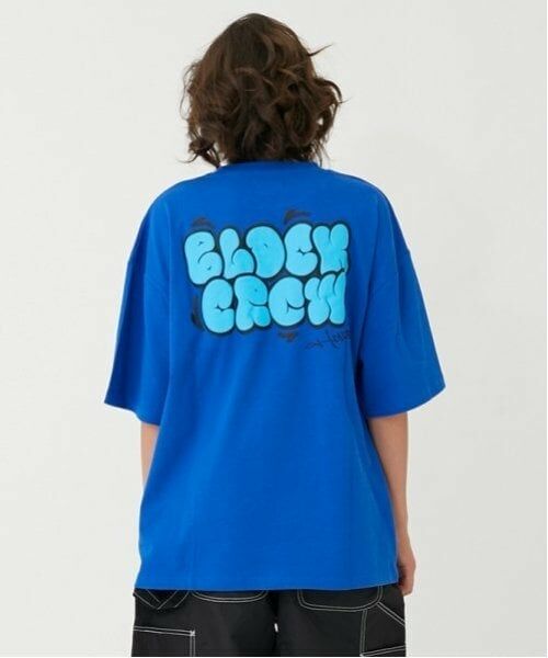 GLAZOS / グラソス Tシャツ | 【大人向けサイズあり】【接触冷感】ハイクールコットン・発泡プリント半袖Tシャツ（ブルー）