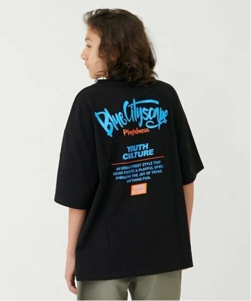 GLAZOS / グラソス Tシャツ | 【大人向けサイズあり】【接触冷感】ハイクールコットン・配色ロゴプリント半袖Tシャツ（黒）