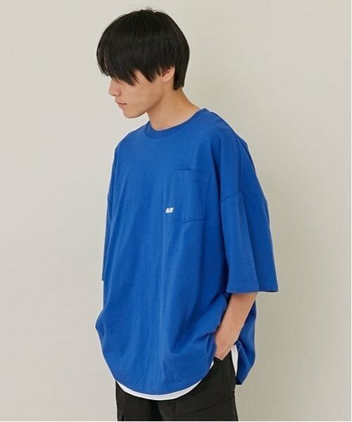 GLAZOS / グラソス Tシャツ | 【大人向けサイズあり】【接触冷感】ハイクールコットン・タンクトップつき5部袖Tシャツ（ブルー）