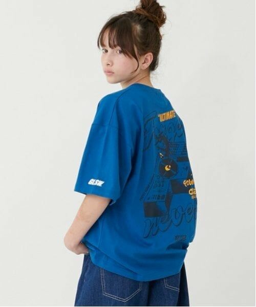 GLAZOS / グラソス Tシャツ | 【大人向けサイズあり】【FORGETNEVER】バックターンテーブル半袖ポケットTシャツ_GLSW（ブルー）
