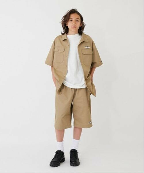 GLAZOS / グラソス シャツ・ブラウス | 【大人向けサイズあり】【FORGETNEVER】【セットアップ対応】T/Cツイルワーク半袖シャツ_GLSW | 詳細15