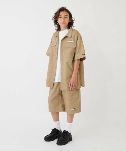 GLAZOS / グラソス シャツ・ブラウス | 【大人向けサイズあり】【FORGETNEVER】【セットアップ対応】T/Cツイルワーク半袖シャツ_GLSW | 詳細16