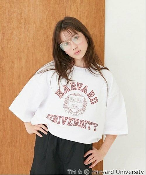 GLAZOS / グラソス Tシャツ | 【大人向けサイズあり】【接触冷感】ハイクールコットン・ハーバード大学半袖Tシャツ（白）