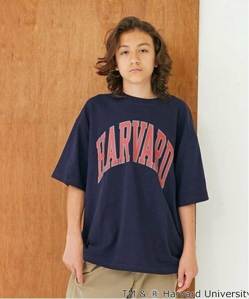 GLAZOS / グラソス Tシャツ | 【大人向けサイズあり】【接触冷感】ハイクールコットン・ハーバード大学半袖Tシャツ（紺）