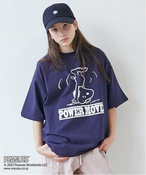 GLAZOS / グラソス Tシャツ | 【大人向けサイズあり】【GLSW.】【PEANUTS】スヌーピー パワームーブ フロントプリントTシャツ（コン）
