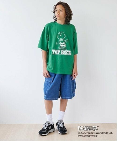 GLAZOS / グラソス Tシャツ | 【大人向けサイズあり】【GLSW.】【PEANUTS】チャーリーブラウン トップロック フロントプリントTシャツ | 詳細1