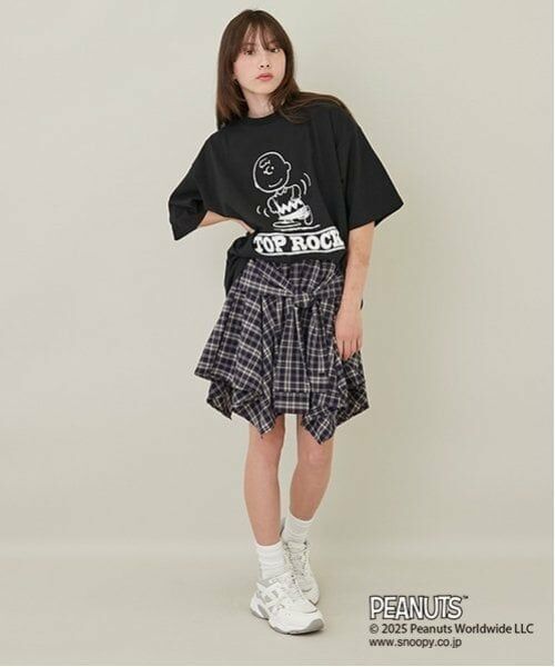GLAZOS / グラソス Tシャツ | 【大人向けサイズあり】【GLSW.】【PEANUTS】チャーリーブラウン トップロック フロントプリントTシャツ | 詳細4
