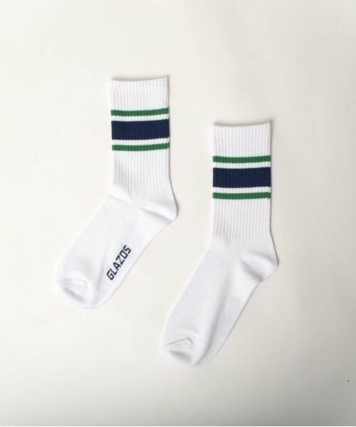GLAZOS / グラソス ソックス | 【大人向けサイズあり】クルー丈ラインソックス３足セット | 詳細1