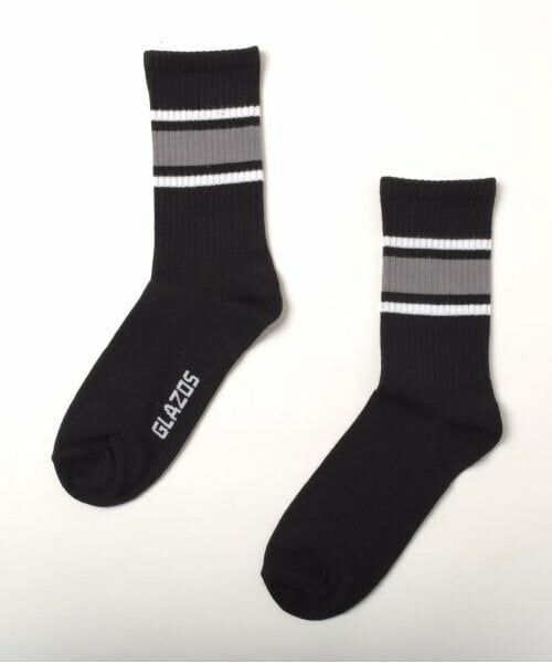 GLAZOS / グラソス ソックス | 【大人向けサイズあり】クルー丈ラインソックス３足セット | 詳細4