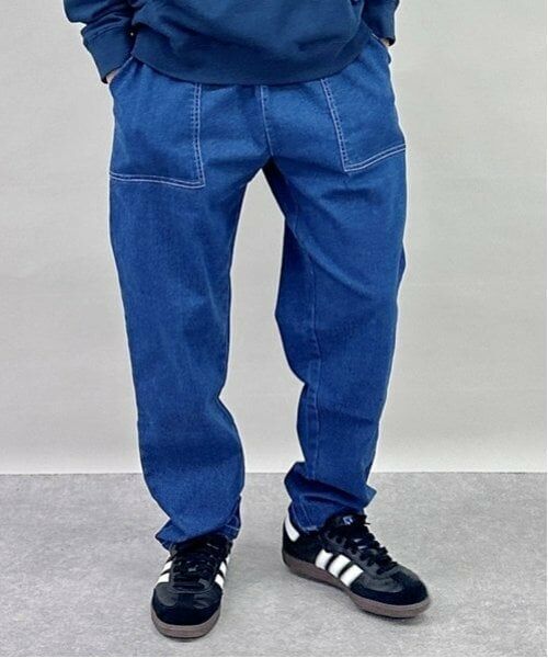 GLAZOS / グラソス その他パンツ | ストレッチデニム・ベイカーパンツ（ライト ブルー）