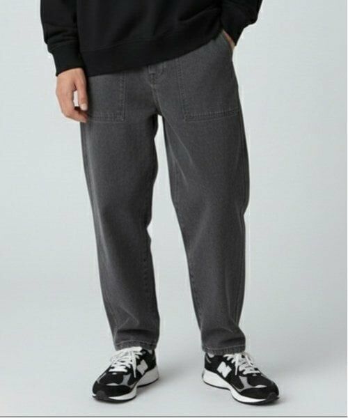 GLAZOS / グラソス その他パンツ | ストレッチデニム・ベイカーパンツ（黒）