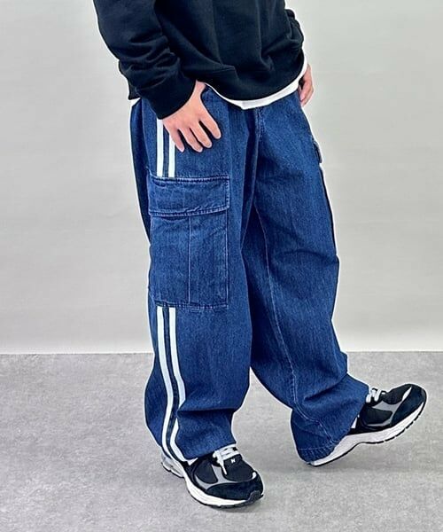 GLAZOS / グラソス その他パンツ | 【GLSW.】デニムラインカーゴパンツ(ディープ ブルー)