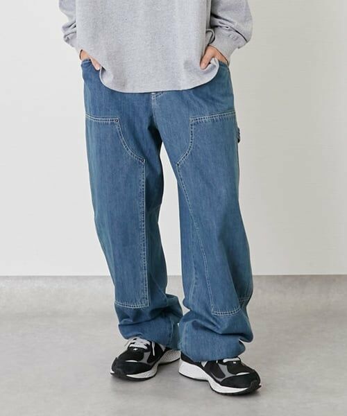 GLAZOS / グラソス その他パンツ | デニム・ダブルニーペインターパンツ（ライト ブルー）